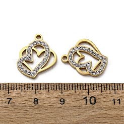 Подвески из нержавеющей стали 304 со стразами из глины&nbsp;STAS-P406-17D-G