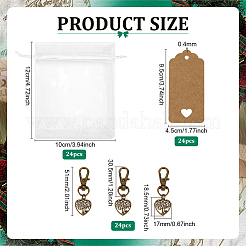 24 шт. подвеска в виде сердца из сплава в тибетском стиле с деревом жизни&nbsp;HJEW-PH02297