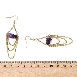 Natürlichen Amethyst Ohrringe&nbsp;EJEW-JE07287-01