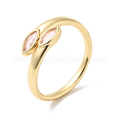 Кольца-манжеты с конским глазом и кубическим цирконием RJEW-G262-08G