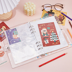 1 шт. прямоугольные прозрачные ПВХ мини-папки с 6 кольцами&nbsp;AJEW-FH0006-68