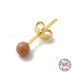 Runde Kugel-Ohrstecker aus Emaille&nbsp;EJEW-C020-01G-05