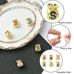 6 шт. 6-х цветные бусины из настоящей латуни с 18-каратным золотым покрытием&nbsp;KK-CJ0002-68