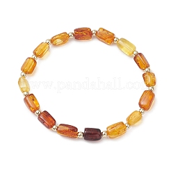 Прямоугольные градиентные цветные бусины из натурального янтаря&nbsp;BJEW-JB12766