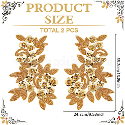 Цветок пайетки стеклянный бисер вышивка ткань пришивание аппликаций&nbsp;PATC-WH0008-127