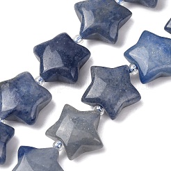 Brins de perles d'aventurine bleue naturelle (teintes et chauffées)&nbsp;G-K359-E02