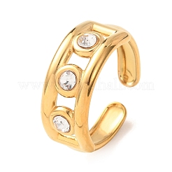 Manschettenringe aus Edelstahl 304 mit klaren Zirkonia im Pavé-Stil&nbsp;RJEW-D356-02G