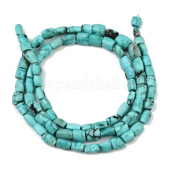 Нити бусин натурального крашеного бирюзового цвета с эффектом кракле&nbsp;G-K365-G03-02