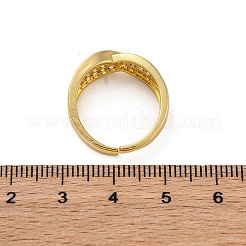 Кольца-манжеты для пальцев с микропаве из прозрачных кубических цирконий из латуни для женщин&nbsp;RJEW-G337-28G