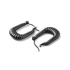 Boucles d'oreilles créoles rectangulaires en acier inoxydable 304 avec placage ionique (IP)&nbsp;EJEW-P198-01EB