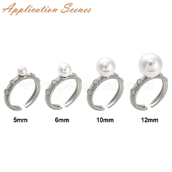 Латунные оправы для колец-манжет с прозрачными кубическими цирконами&nbsp;KK-K398-11P