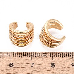 Латунные серьги-манжеты из прозрачного кубического циркония&nbsp;EJEW-T047-65G