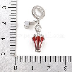 Charms pendenti europei smaltati in ottone&nbsp;KK-CBA6818-14P