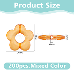 200шт прозрачная акриловая рамка для бусин&nbsp;TACR-DC0001-14