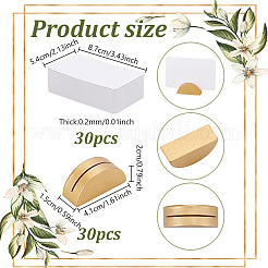 30 porte-cartes de visite demi-rond en bois&nbsp;AJEW-NB0009-27A