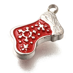 Weihnachten 304 Edelstahl rote Emaille Charms&nbsp;STAS-L022-468P