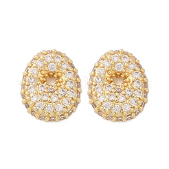 Латунные микро проложить серьги стержня кубического циркония&nbsp;EJEW-Z091-04G-O