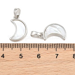 Pendenti con conchiglia bianca naturale in ottone placcato a cremagliera&nbsp;KK-U025-06P-01
