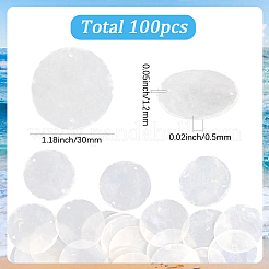 100 шт. подвески-соединители из натурального ракушечного камня Capiz&nbsp;BSHE-SC0001-33