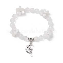 Pulseras con dijes de cuentas redondas de cristal de cuarzo natural&nbsp;BJEW-TA00615-02