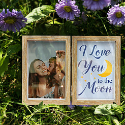 „Ich liebe dich bis zum Mond“-Holz-Bilderrahmenbox&nbsp;AJEW-FG0004-02C