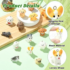 20шт 20 стиля непрозрачные подвески из смолы&nbsp;RESI-CJ0005-06