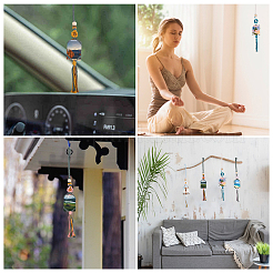 6 шт. 6-цветный плетеный держатель для фотографий из хлопка с цветочным узором подвесные украшения&nbsp;HJEW-GL0001-12