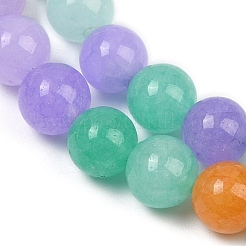 Gefärbt natürlichen weißen Jade Perlen Stränge&nbsp;X-G-NH0045-01A