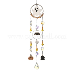 Fantasma de Halloween murciélago aleación esmalte atrapasueños&nbsp;HJEW-TA00494