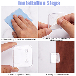 5 Set selbstklebende Duschvorhang-Clips aus ABS-Kunststoff&nbsp;DIY-CN0003-12