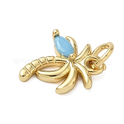 Подвески в виде кокосовой пальмы с латунным паве из светло-голубых кубических цирконий&nbsp;KK-A273-32G