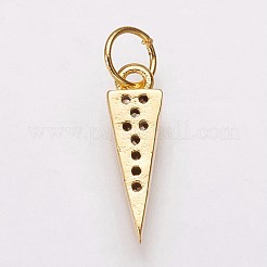 Breloques en laiton avec zircone cubique de micro pave&nbsp;X-KK-P134-16G