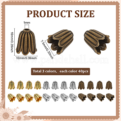 120 шт. двухцветные шапочки в тибетском стиле&nbsp;TIBEB-PH0005-40