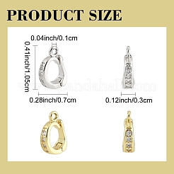 2 шт. латунные укороченные скобы для усиления из кубического циркония&nbsp;ZIRC-YW0001-29G