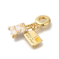 Латунные эмалированные европейские подвески с подвесками KK-R002-22G-02