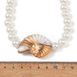 Halsketten aus Acryl in Muschelform mit ozeanblauen&nbsp;NJEW-JN06375