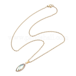 Colliers à pendentif en coquillage paua naturel&nbsp;NJEW-JN05141-01