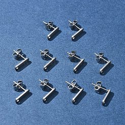 10 шт. фурнитура для сережек-гвоздиков из нержавеющей стали 201 с отверстием&nbsp;EJEW-FS0001-14D