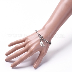 Браслеты с подвесками из нержавеющей стали 304&nbsp;BJEW-JB05033-05