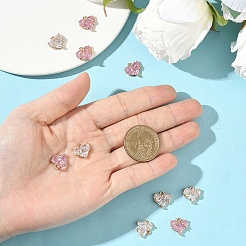 2 шт. 2-х цветные латунные подвески с кубическими цирконами&nbsp;ZIRC-YW0001-34