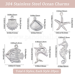 120 шт. 6 подвески из нержавеющей стали Ocean 304&nbsp;STAS-BBC0008-12
