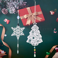 7 pièce 7 styles 201 breloques connecteurs de Noël en acier inoxydable&nbsp;STAS-TA0005-48