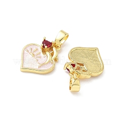 Латунь микропаве фианиты с подвесками из эмали&nbsp;KK-Z134-03G-02