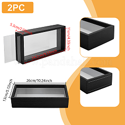 Прямоугольные двухсторонние прозрачные акриловые витрины с деревянными витринами&nbsp;ODIS-WH0038-237C