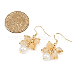 6 пара серег с подвесками из натуральных драгоценных камней EJEW-JE06622