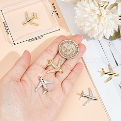 8 шт. 2-цветные латунные бусины-авиапланы с микропаве из кубического циркония&nbsp;ZIRC-BBC0002-58