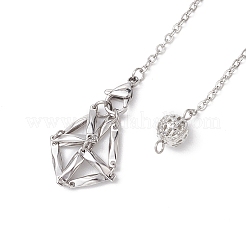 Не тускнеющая плетеная цепь из нержавеющей стали макраме мешочек пустой держатель для камней маятники для биолокации&nbsp;PALLOY-JF02738