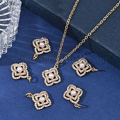 Pendentifs en laiton Shegrace pavés de zirconiums cubiques transparents&nbsp;XGRQ4D483-661G