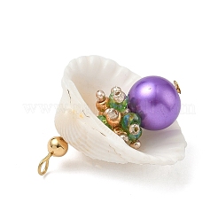 Подвески из натуральной ракушки и круглого стекла&nbsp;PALLOY-MZ00912-02