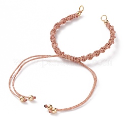 Fabbricazione di braccialetti con cordino intrecciato in poliestere regolabile&nbsp;AJEW-JB00848-03